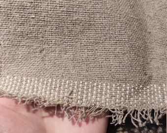 EXTRA PESADO Tejido de lino puro denso, muy pesado, lavado a la piedra 400gsm Tejido de lino orgánico por medio metro de yarda. Tela rústica vintage