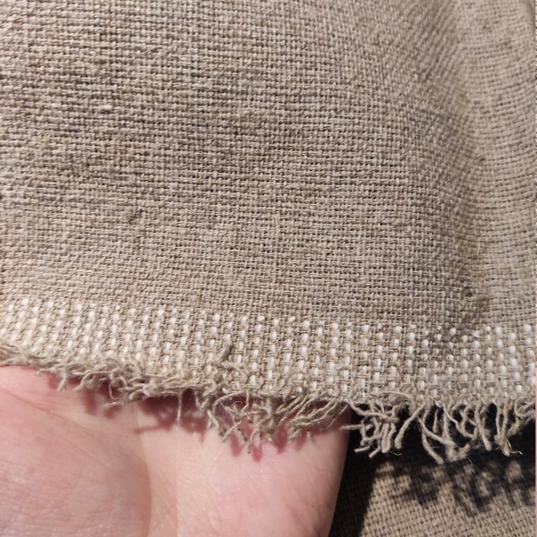 EXTRA HEAVY dense Pure linen fabric, very Heavy weight,  stonewashed 400gsm Organic linen fabric by half yard meter. Rustic fabric vintage