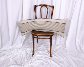Linen pillowcase - French linen. Grain sack linen pillowcase - flax striped sham -  Rustic Rough HeavyWeight  french lumbar pillow