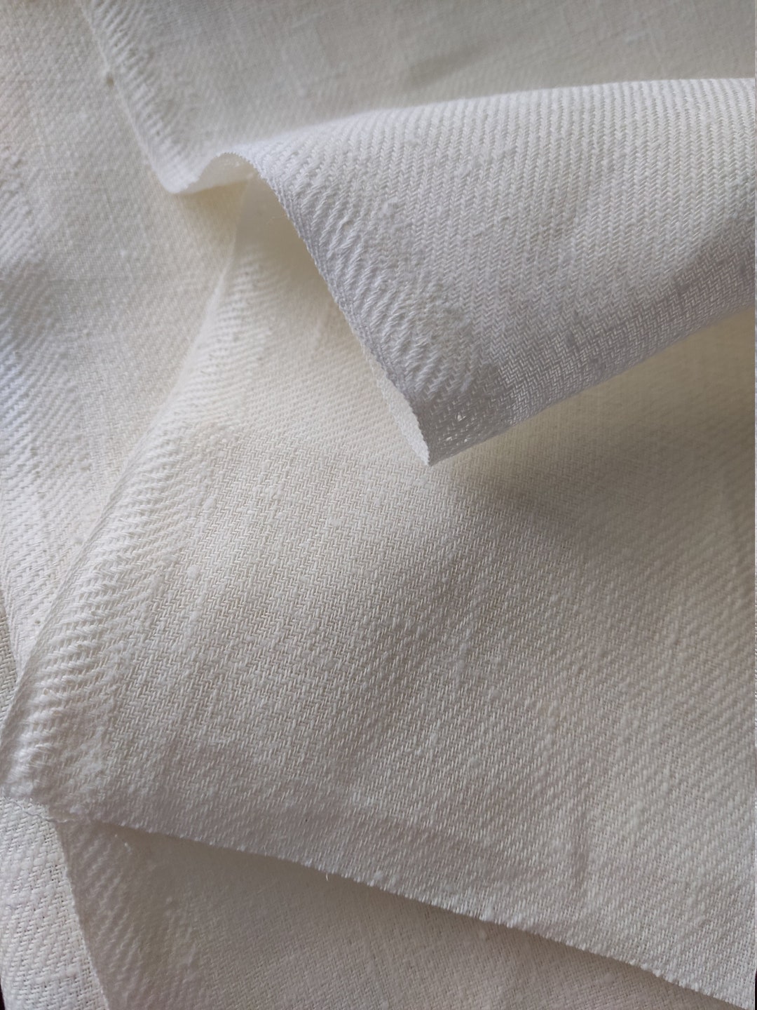 Twill Pure Linen Fabric Very Heavy Weight Undyed Prewashed. - Etsy