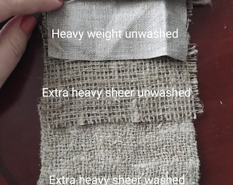 Pure linen fabric,  very Heavy weight, unDyed, Prewashed. 280 gsm Organic linen fabric by the yard, linen fabric by the meter. Rustic fabric