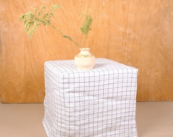 Linen Ottoman slipcover.  Custom ikea cover linen cover cube light grey beige green red white. Custom slipcover. Cube bench pouf sofa square
