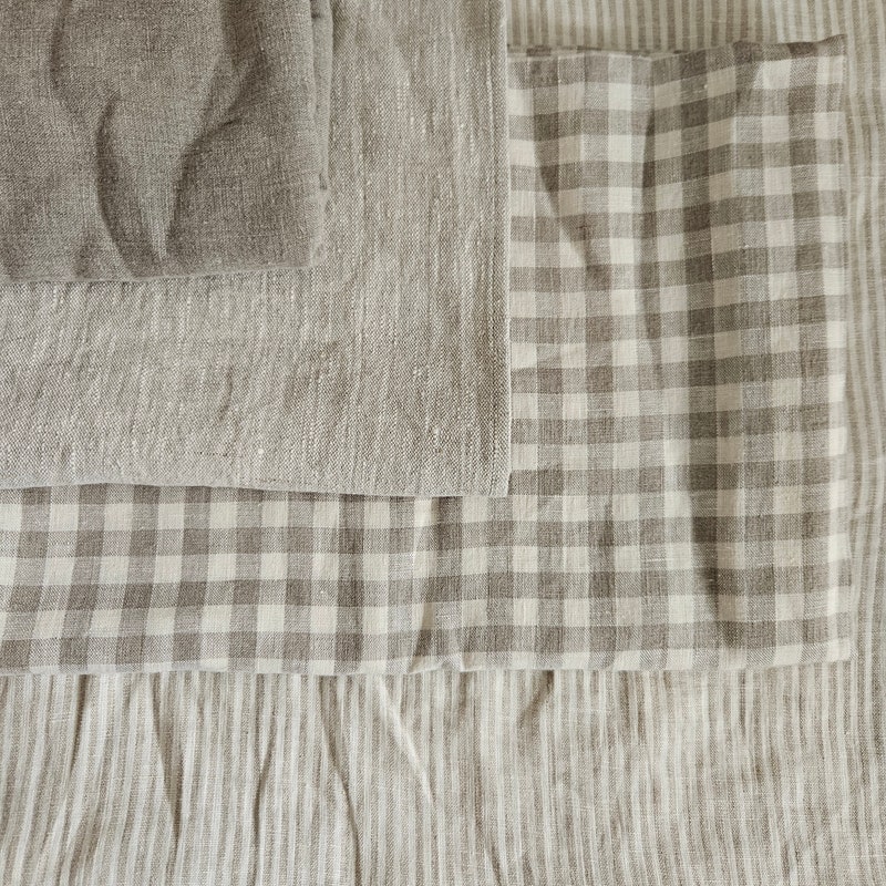 Checked Linen Fabric - Etsy