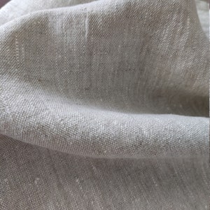 Soft Pure linen fabric, very Heavy weight canvas, unDyed. 280 gsm Organic linen fabric by the yard,  by the meter. Rustic fabric stonewashed