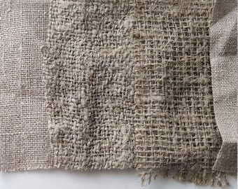 Sample Pure linen fabric,  very Heavy weight, unDyed, Prewashed. 280 gsm Organic linen Rustic fabric