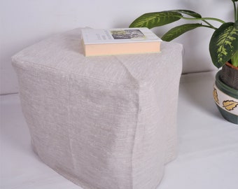 Op maat gemaakte linnen hoes voor ikea cube natuurlijk vlas hoes.  bank poef sofa vierkant linnen poef hoes