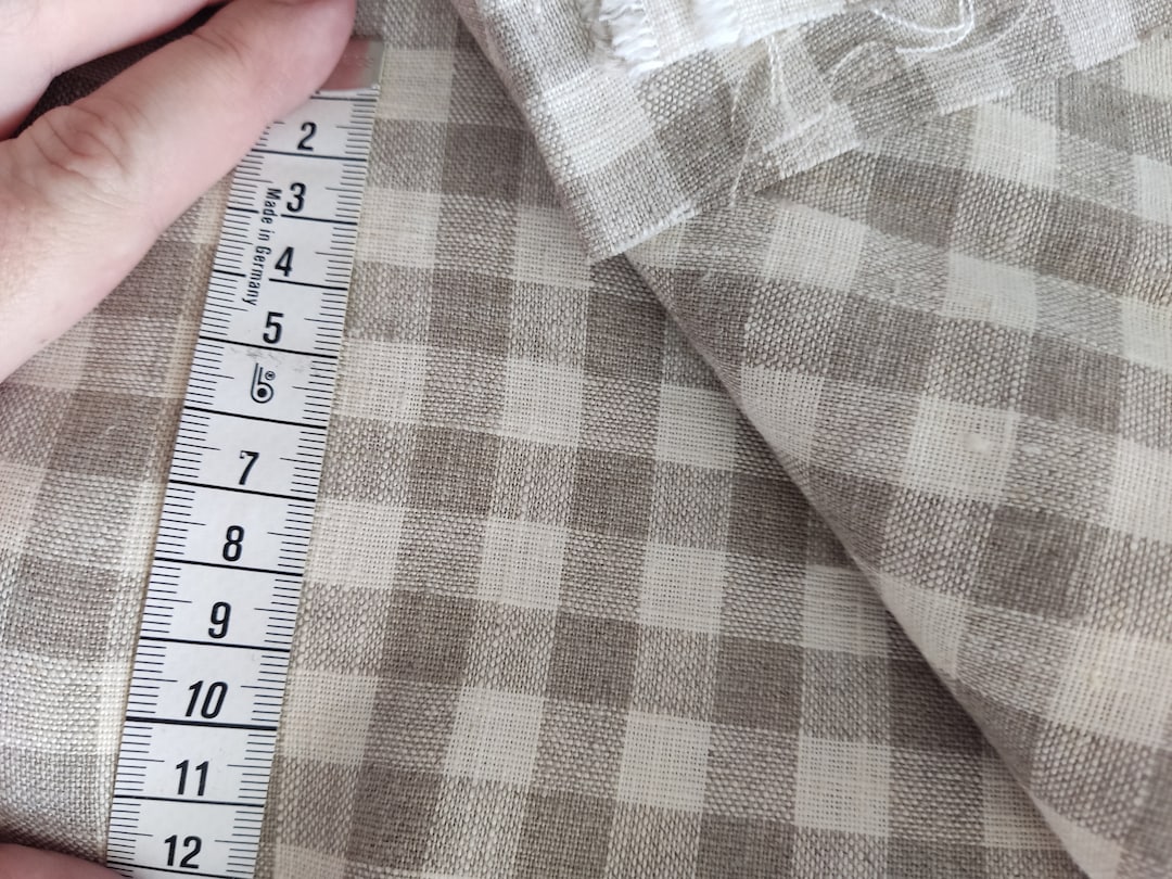 Gingham Linen Fabric Checks - Natural Fabric Classic Checked ...