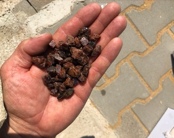 Zircón (jacinto), 100 g, Tanzania, hermoso, marrón, cristales y fragmentos transparentes, calidad de piedra preciosa, circón
