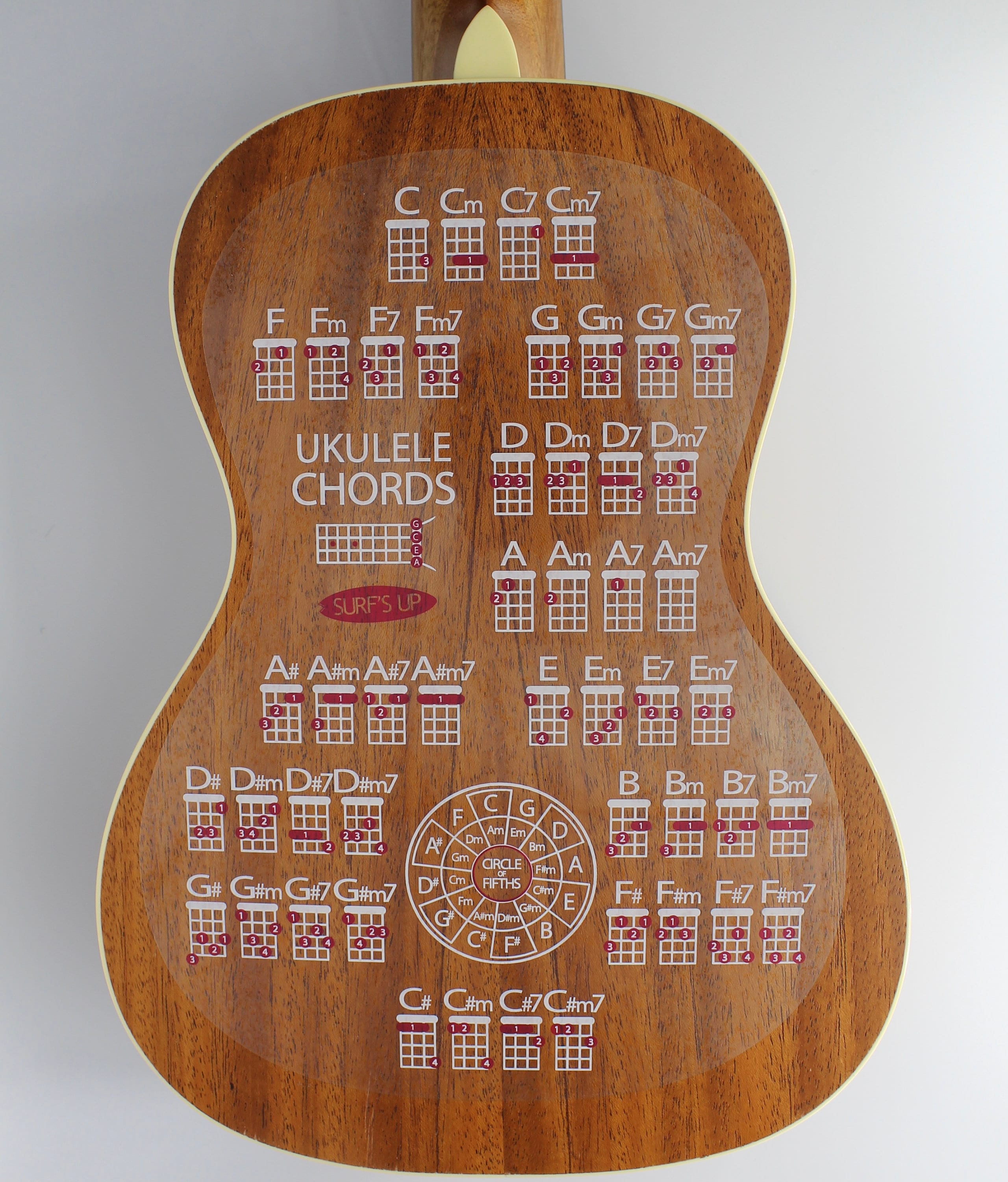 NUEVO blanco ukelele acordes gráfico pegatina clara para la | Etsy España