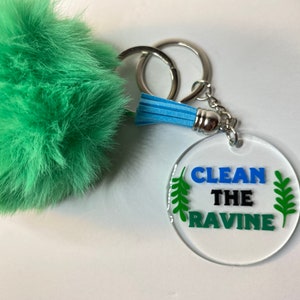 Deluxe Degrassi TNG sleutelhanger met pompon, maak het ravijn schoon, Handgemaakt uniek cadeau