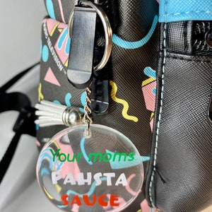 Degrassi TNG-sleutelhanger, Pahsta-saus, grappig handgemaakt uniek cadeau, Italiaanse kleuren, cadeau voor haar, cadeau voor hem