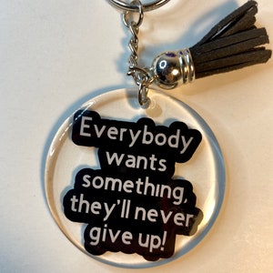 TNG-sleutelhanger van Degrassi, The Zit Remedy, Everyone Want something, Handgemaakt uniek cadeau