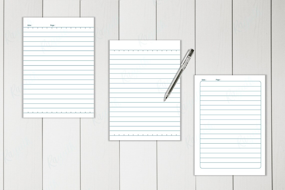 Printable Note Template 22 designs A4&A5 Digital | Etsy