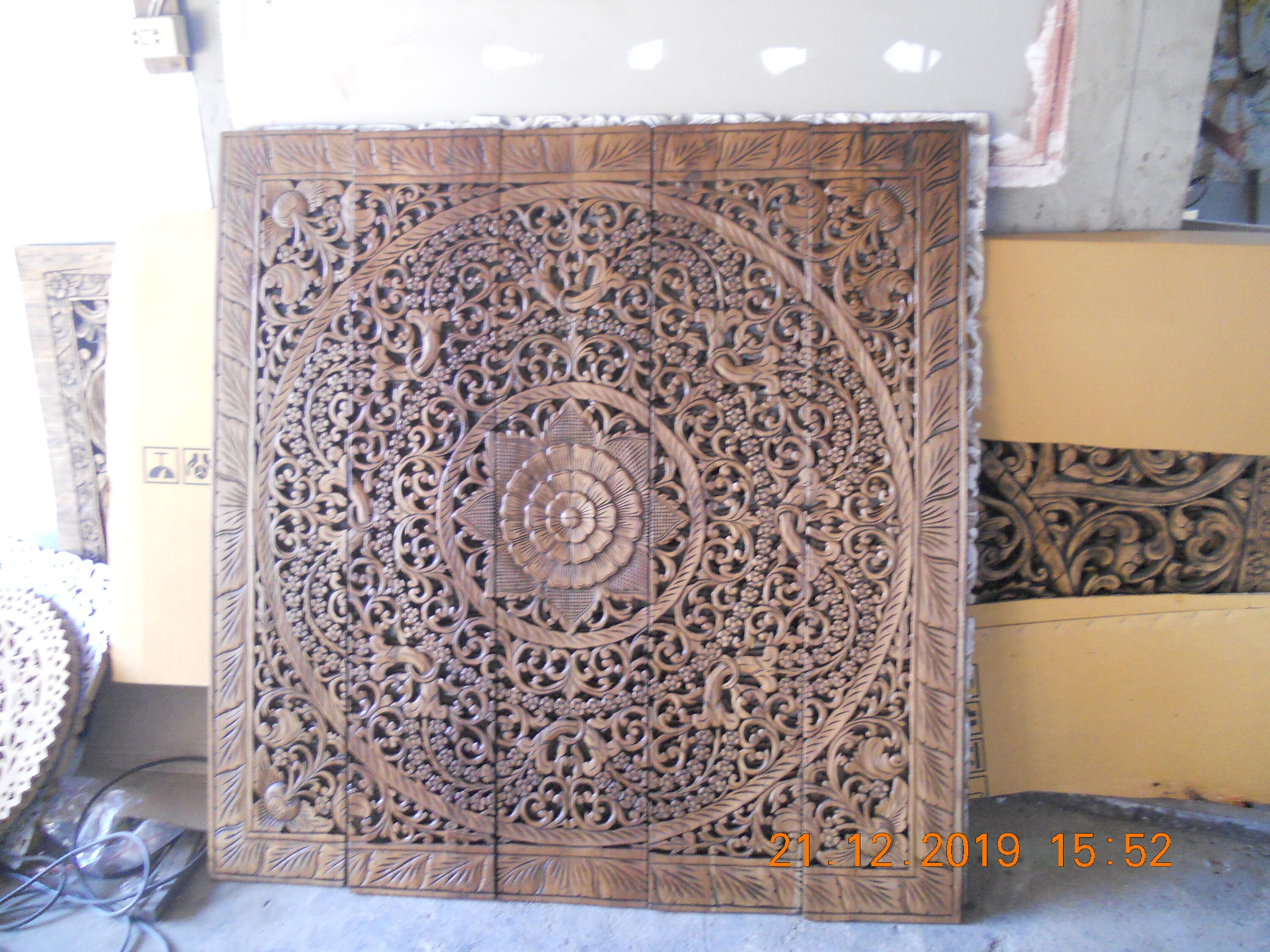 Mandala madera tallada cabecero Reina Panel de tallado de | Etsy