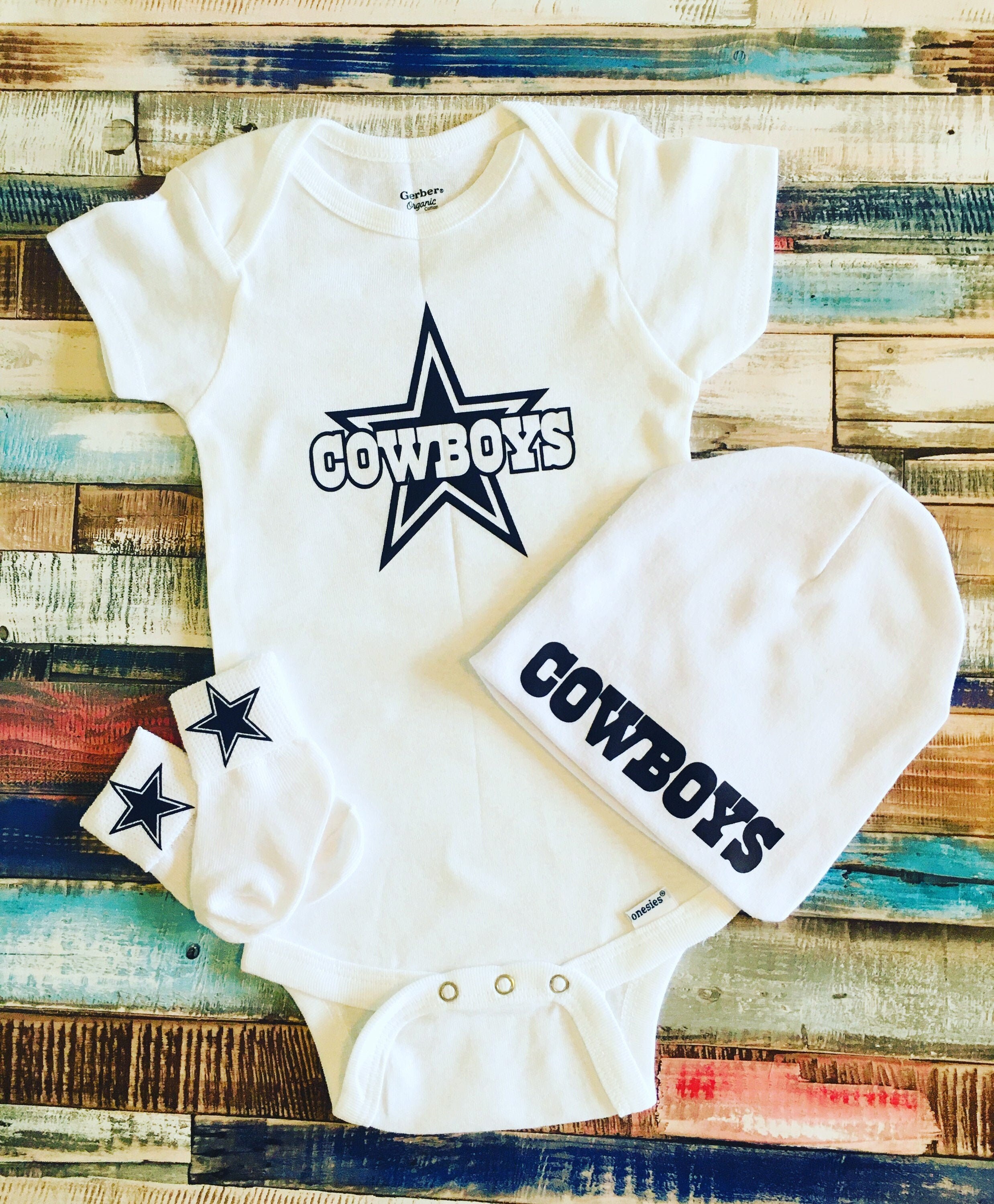 Dallas Cowboys 3pcs. Onesie Set O Dallas Cowboys Onesie. Etsy