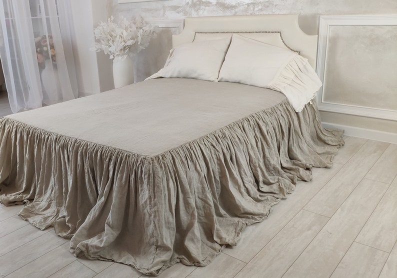 Natural Linen Bedskirt Bed Dust Stonewashed Etsy