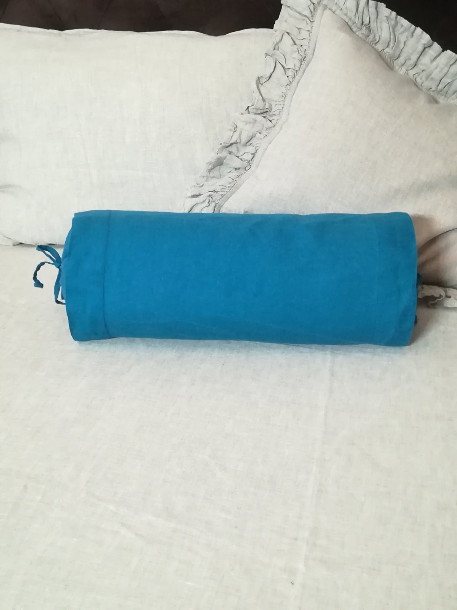 Roll Pillow Decorative Round Cushion Cover Linen bolster Etsy