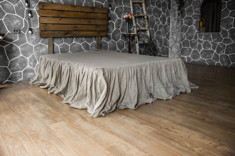 Linen Dust Ruffle Bed Skirt European FlaxLinen Dust With Etsy