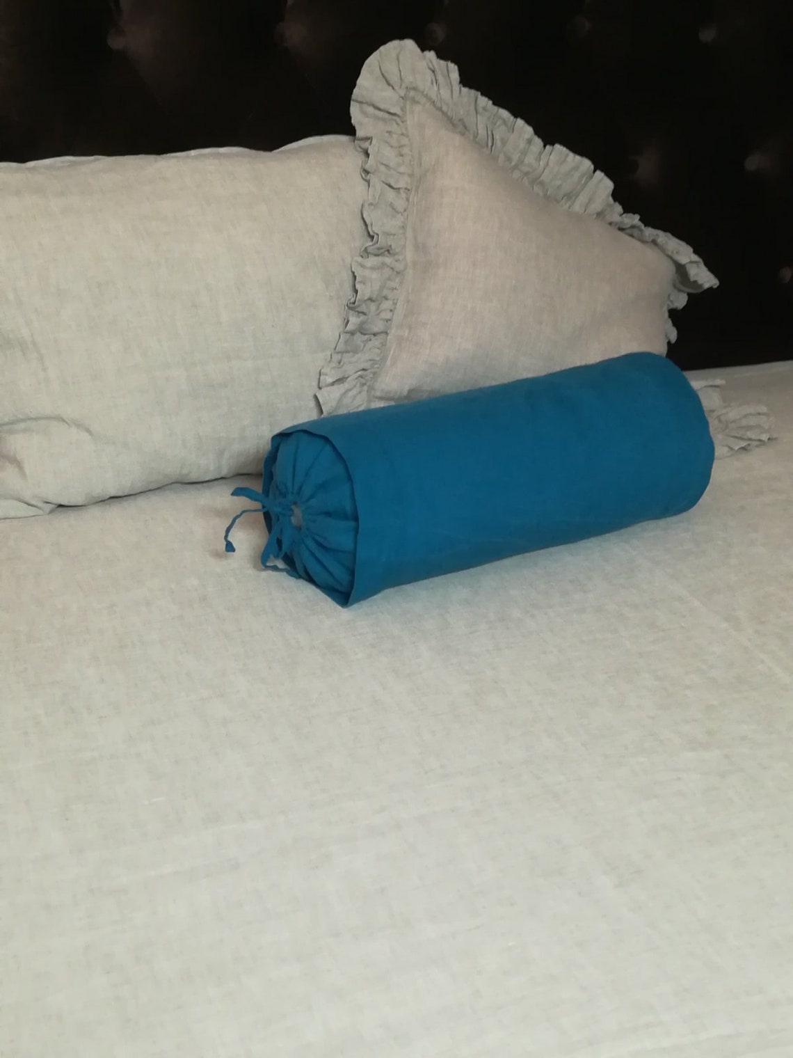 Roll Pillow Decorative Round Cushion Cover Linen bolster Etsy