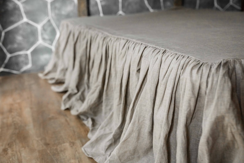 Linen Dust Ruffle Bed Skirt European FlaxLinen Dust With Etsy