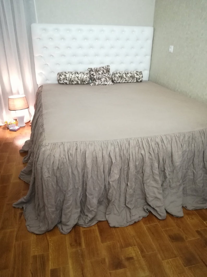 Linen Dust Ruffle Bed Skirt European Flax Natural linen Twin Etsy