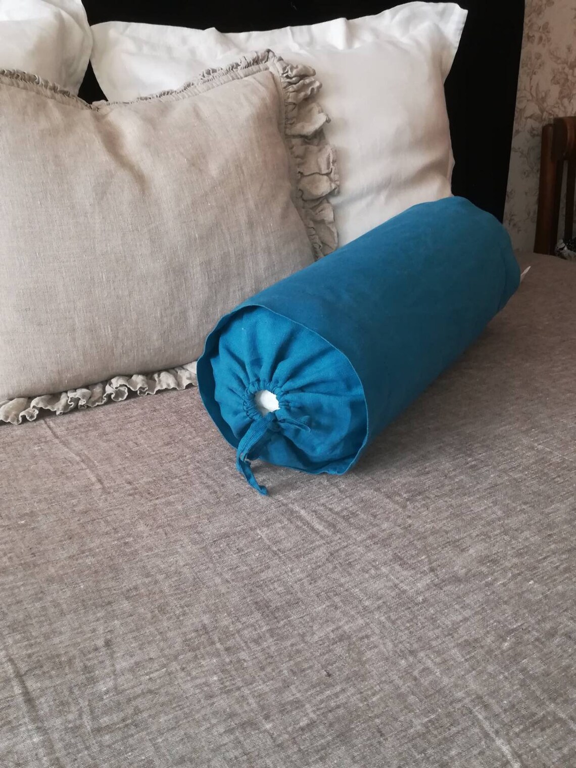 Roll Pillow Decorative Round Cushion Cover Linen bolster Etsy