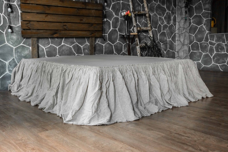Linen Dust Ruffle Bed Skirt European FlaxLinen Dust With Etsy