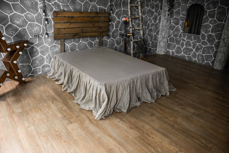 Linen Dust Ruffle Bed Skirt European FlaxLinen Dust With Etsy