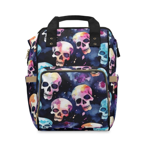 Multifunctional Gothic Diaper Backpack Bag Goth Baby Shower Gift Punk Goth Diaper Bag Alternative Stylish Baby Gear