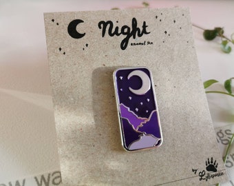Nacht, Emaille Pin, Dag en Nacht Emaille Pin Set, Kawaii Pins, Pin Badge Accessoires, Lytsepoekie origineel ontwerp