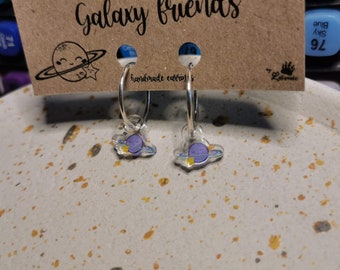 Galaxy friends acrylic earrings, Galaxy planet,