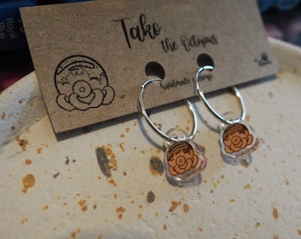 Tako the Octopus acrylic earrings, Takoyaki octopus