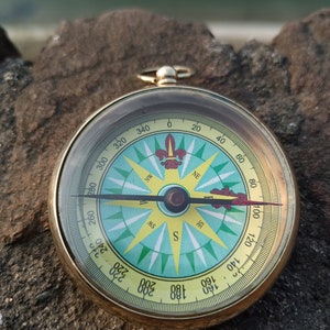 Messing Sonnenuhr Kompass mit Wasser Sand Timer Antike Vintage Geschenk