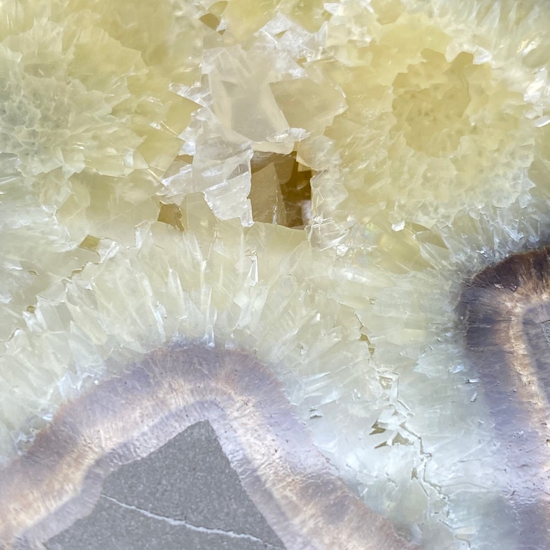 septarian nodule septarian stone brown aragonite Septarian Semi Polished Slab barite yellow calcite polished septarian limestone