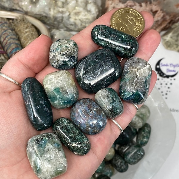 Emerald Fuchsite in Quartz Tumble, emerald, fuchsite, quartz, emerald tumble, fuchsite tumble, quartz tumble, emerald fuchsite quartz tumble
