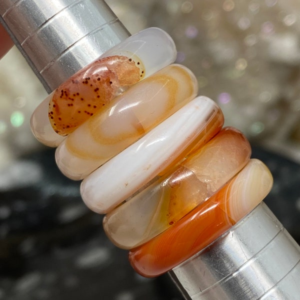 Agate 5mm *Damaged* Band Rings, agate, agate ring, agate rings, 5mm band ring, natural agate stone, agate stone, agates