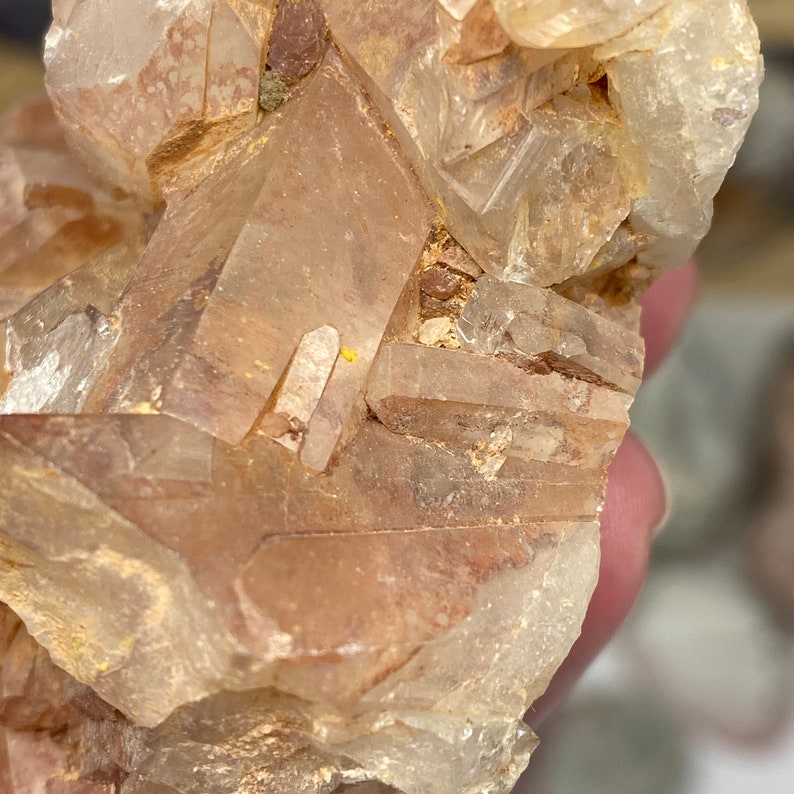 red quartz tangerine quartz Red Tangerine Lemurian Quartz Cluster Points lemurian clusters red lemurian lemurian tangerine lemurian