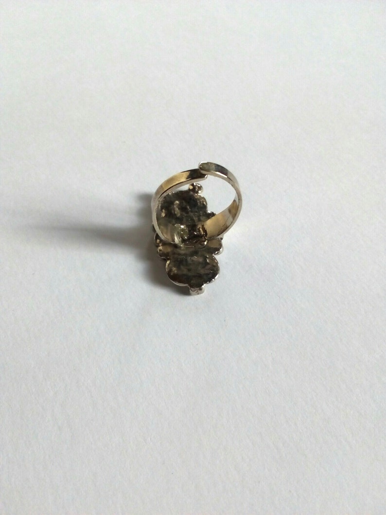 Vintage silver woman ring old silver ring 1980s ring silver and black ring vintage gothic ring gift for her