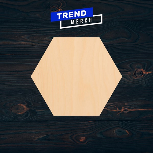 Hexagon Wood Cutout, Unfinished Wooden Hexagon Shape DIY Crafts