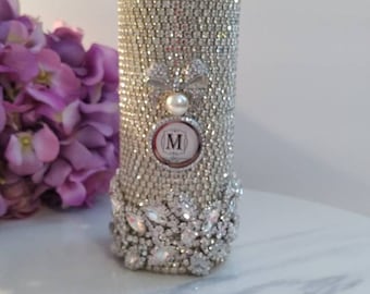 Silver Rhinestone Bouquet Holder, Bride Photo Charm