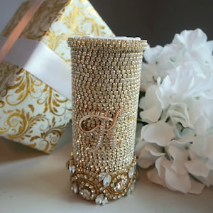 Bouquet holder, bling bouquet holder,rhinestone bouquet  holder,monogram bouquet  holder