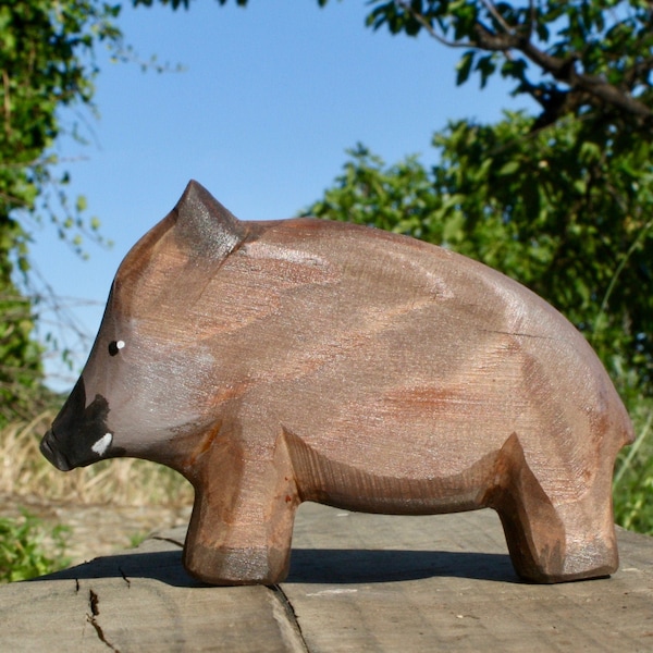 Wooden wild boar⎟Wooden wild animals⎟Animal toys⎟Wooden toy⎟Ecologic toy⎟Educational toy⎟Child gift⎟Wood decoration⎟Wild boar toy⎟Wild boar