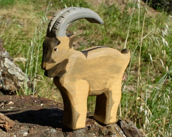 Wooden mountain goat⎟Wooden wild animal⎟Wooden toy⎟Educational toy⎟Children gift⎟Wood decoration⎟Kids toy⎟Ecological toy⎟Mountain goat