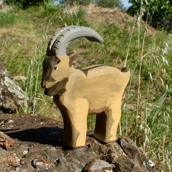 Wooden mountain goat⎟Wooden wild animal⎟Wooden toy⎟Educational toy⎟Children gift⎟Wood decoration⎟Kids toy⎟Ecological toy⎟Mountain goat