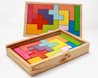 Pentomino Puzzle 3D⎜Wooden teaser⎜Mathematical game⎜Wooden Puzzle⎜Educational toy⎜Funny maths⎜Sensory maths⎜Pentomino