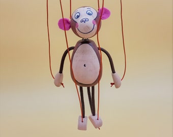 Littel Monkey Puppet,Monkey Puppet,Wooden Puppet,Wooden Toy,Children Toy,Puppet