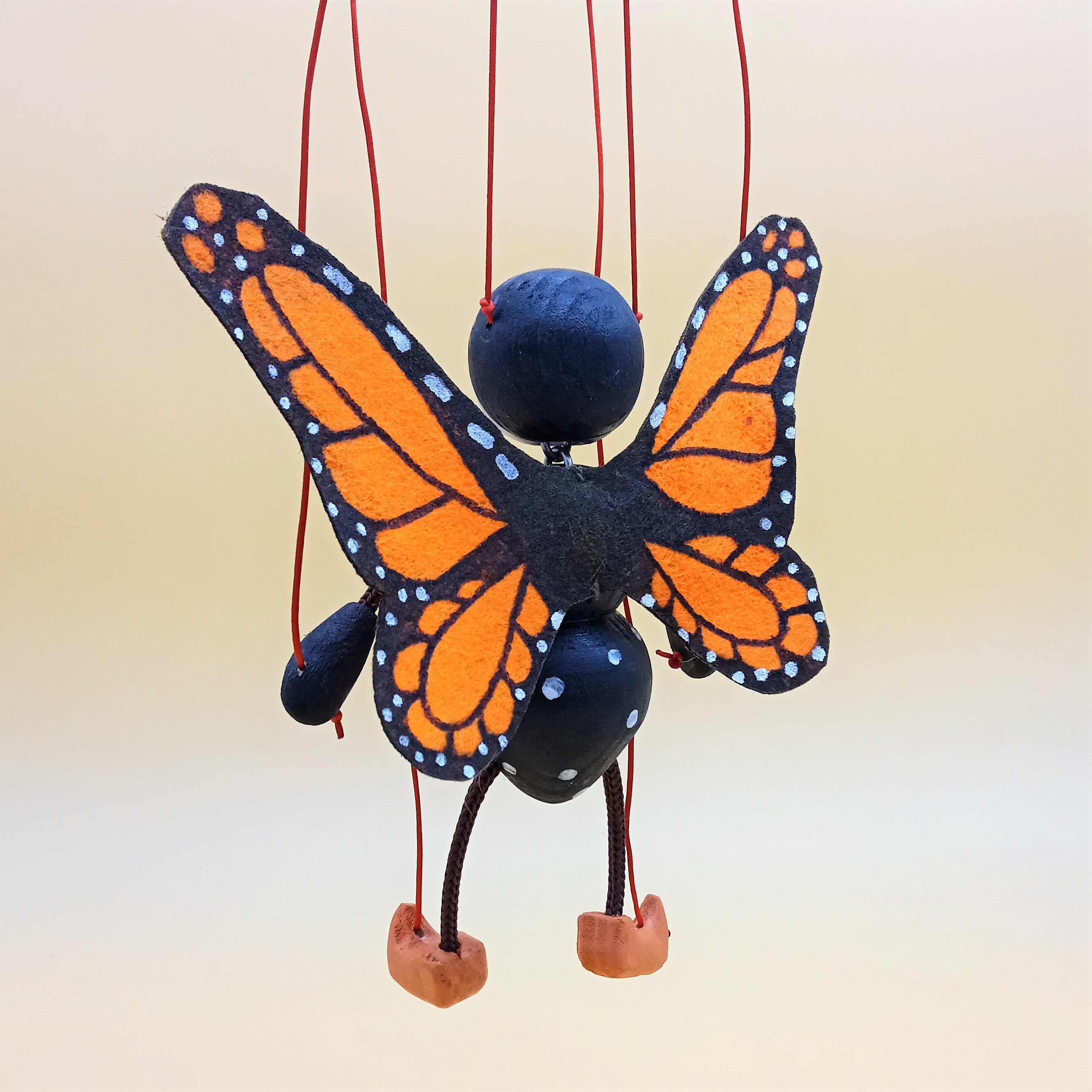 Catrina Monarch Butterfly ,Butterfly Puppet, Wooden Puppet, Children