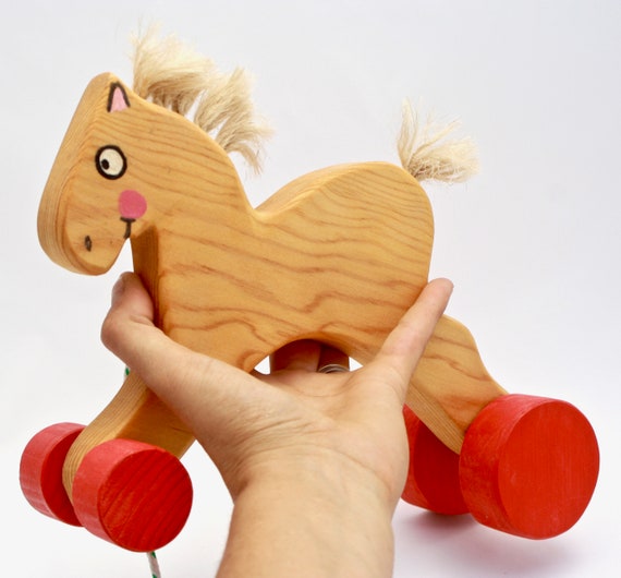 wood horse toy for baby