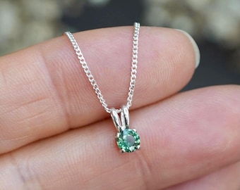 Australian Sapphire 925 Sterling Silver Round Pendant Necklace Gift Boxed