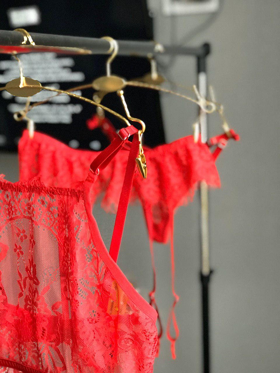 Red Lingerie Set Transparent Panties Transparent Lingerie Sexy - Etsy